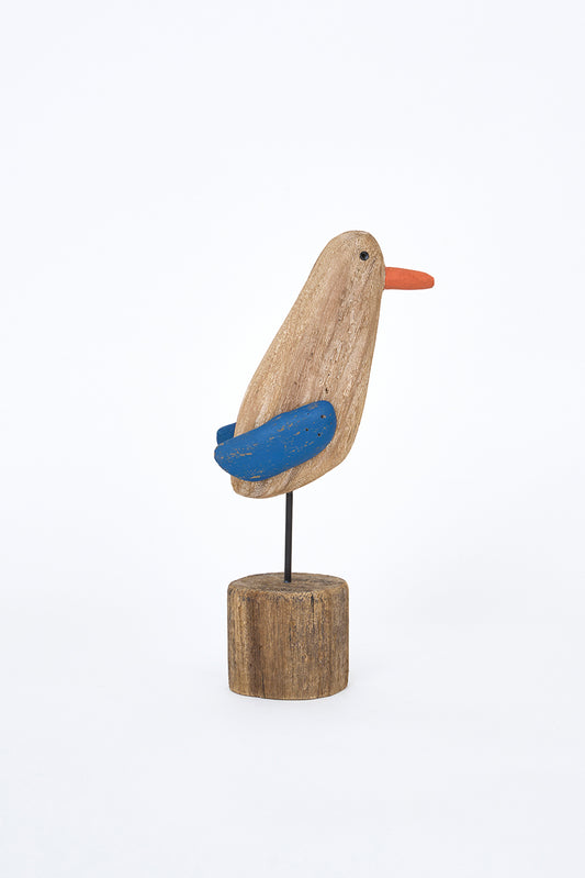 Wooden bird decorative figure L: 13.5 cm