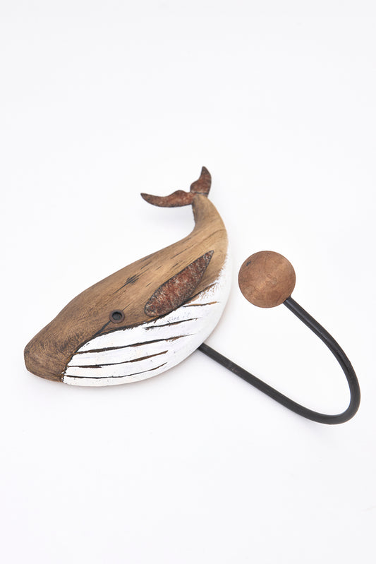Colgador de ballena de madera