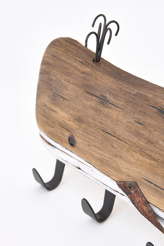 Wooden whale key holder