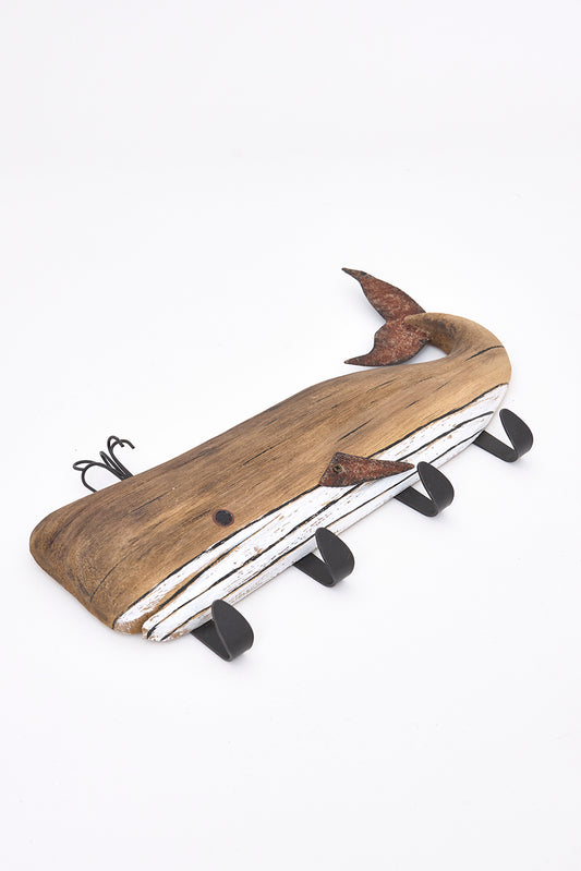 Wooden whale key holder