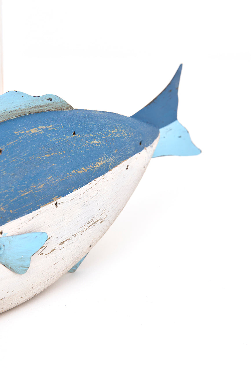 Fish-shaped pendant in aged wood