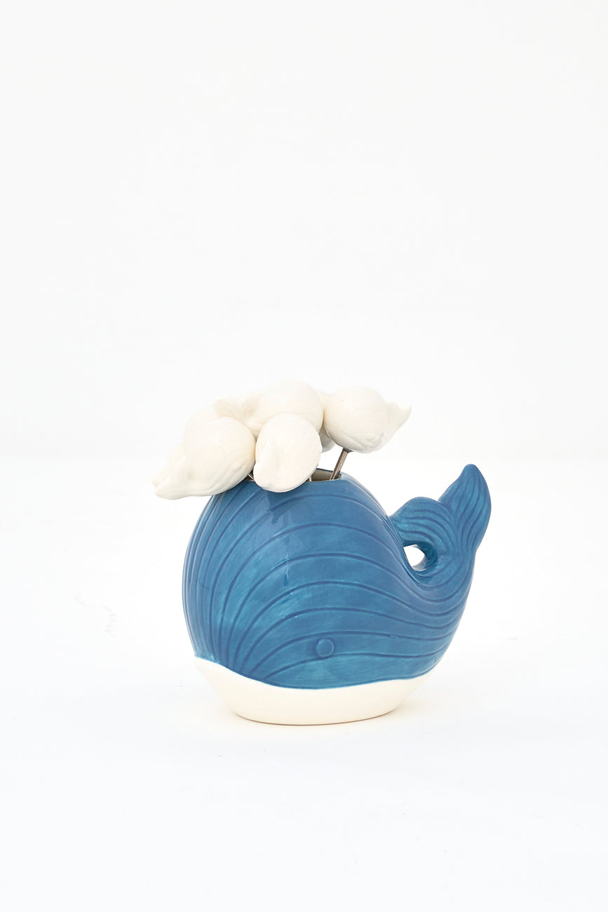 Cocktail forks with whale-shaped stand