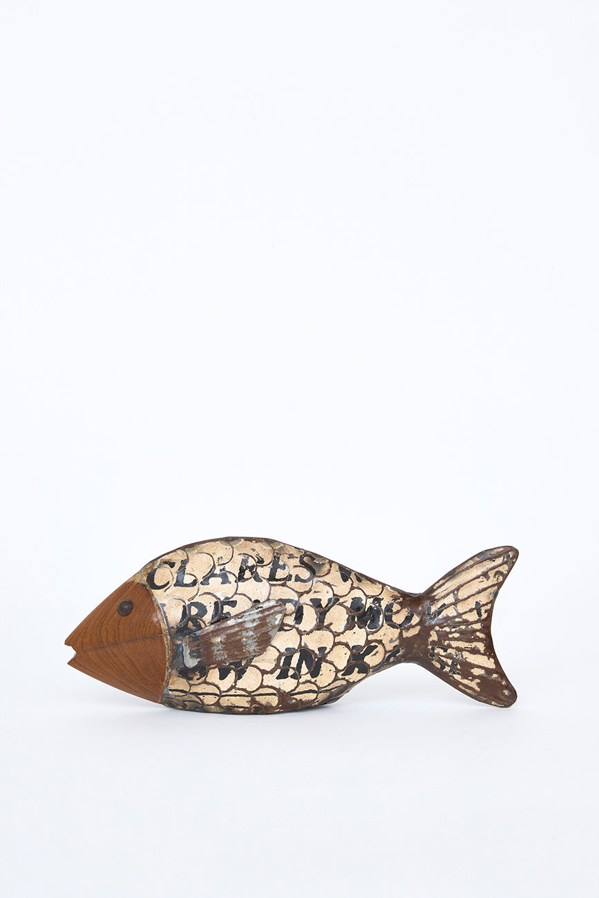 Poisson décoratif vieilli en métal recyclé