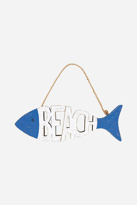 Colgante de madera con forma de pez