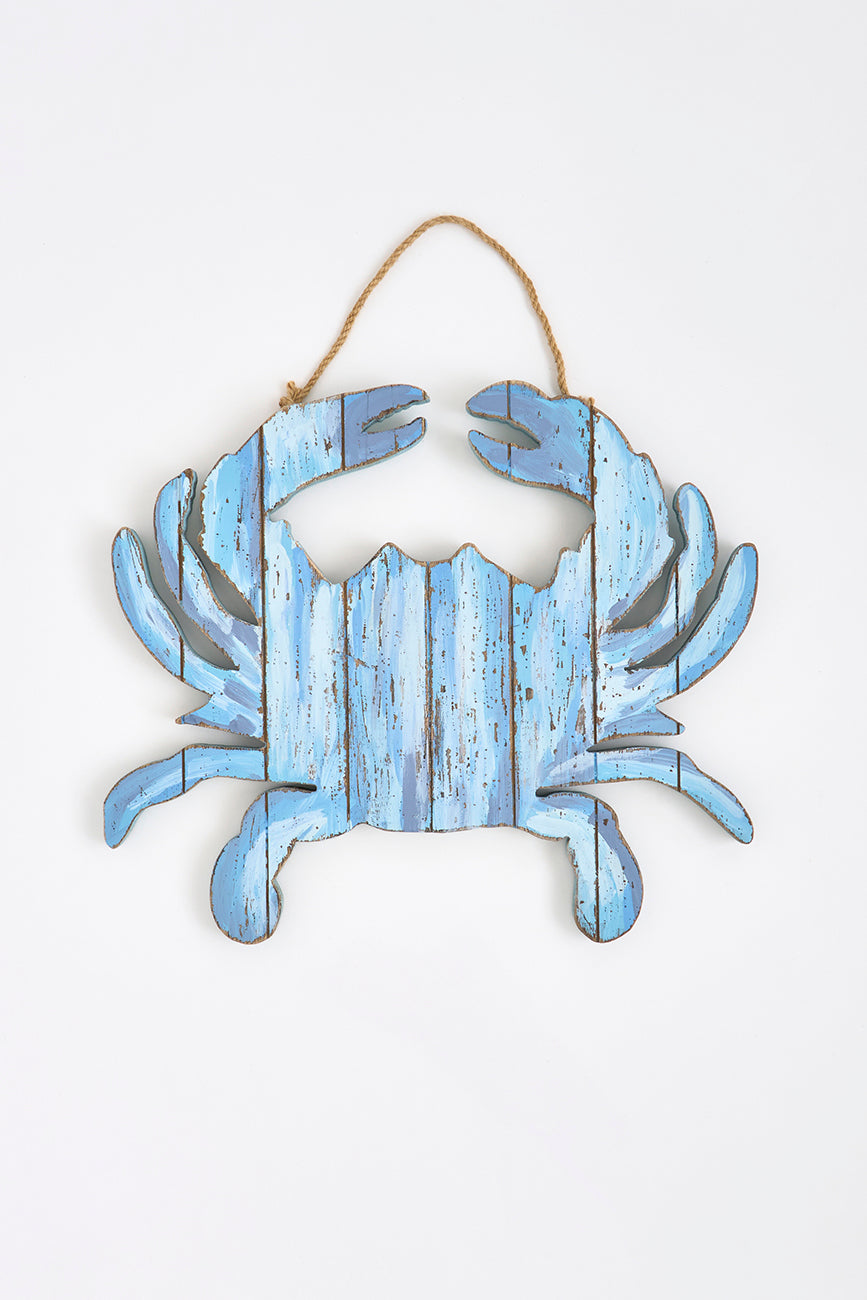 Suspension en bois en forme de crabe