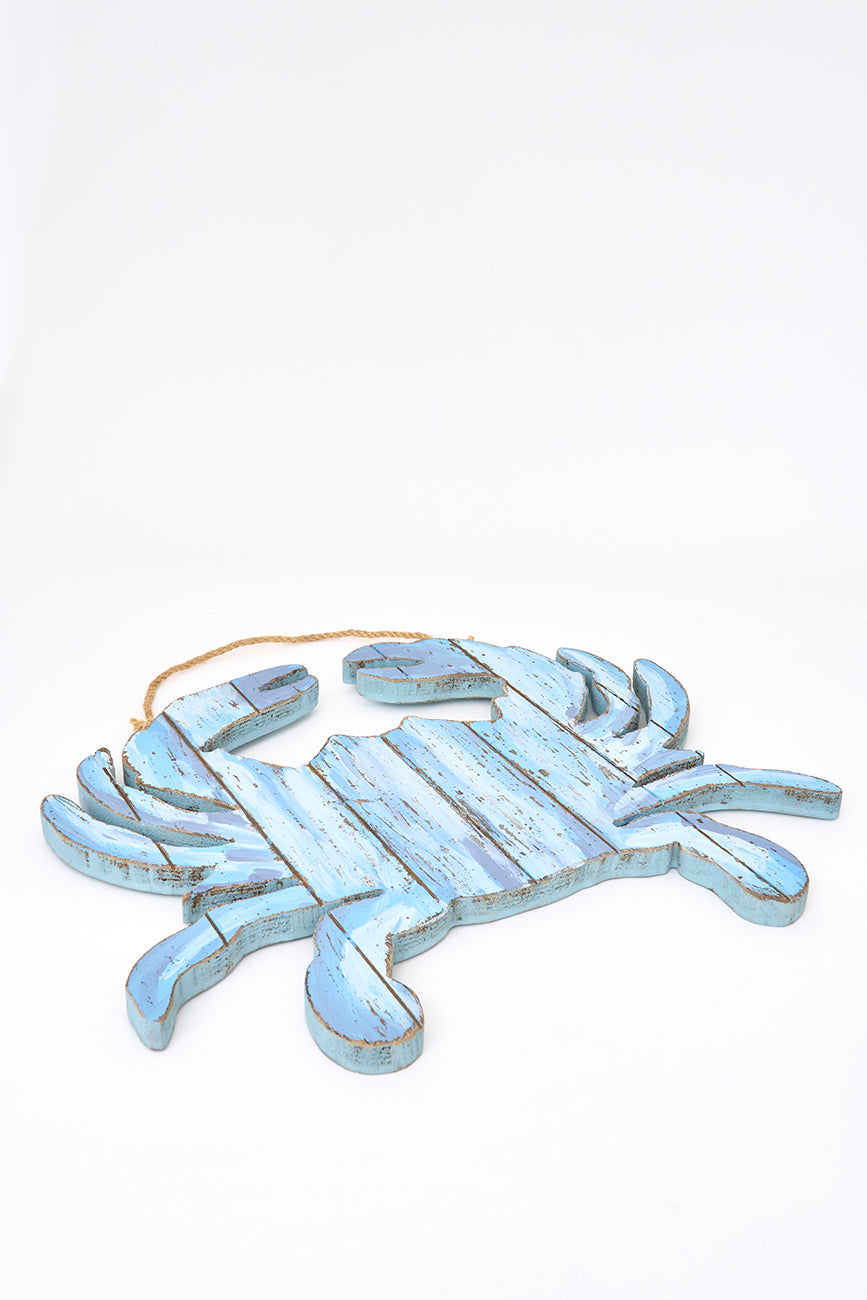 Suspension en bois en forme de crabe