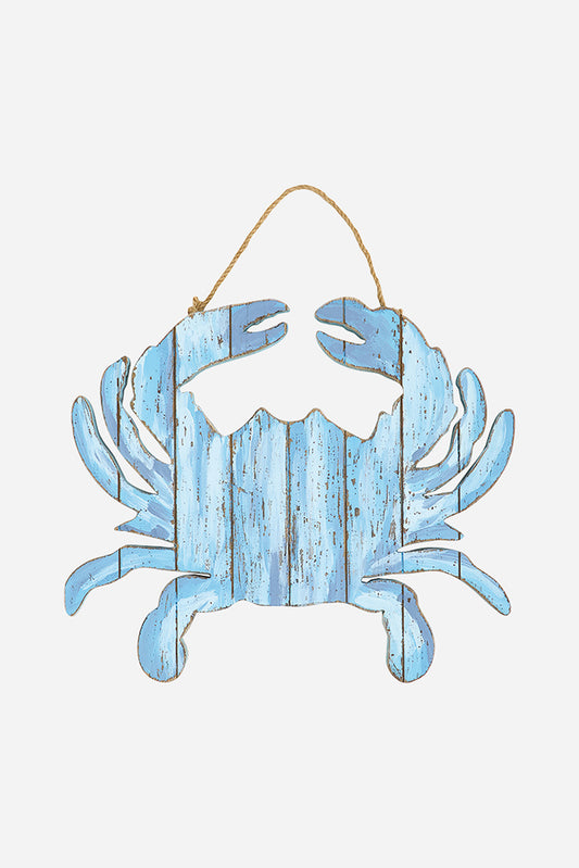 Colgante de madera con forma de cangrejo