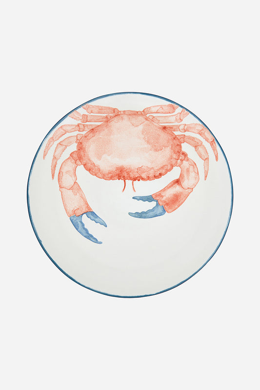 Plato grande de gres con cangrejo