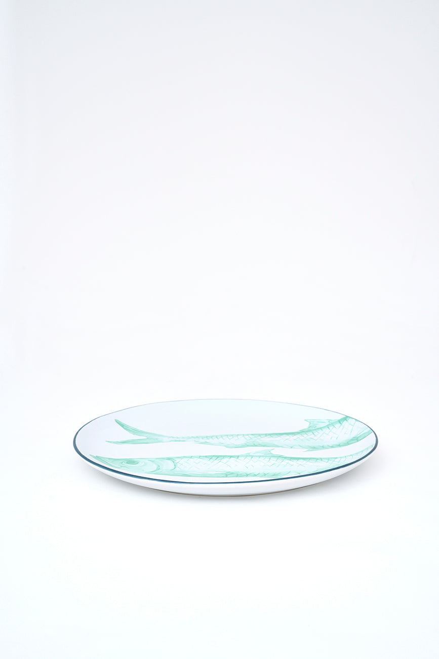 Plato grande de gres con peces