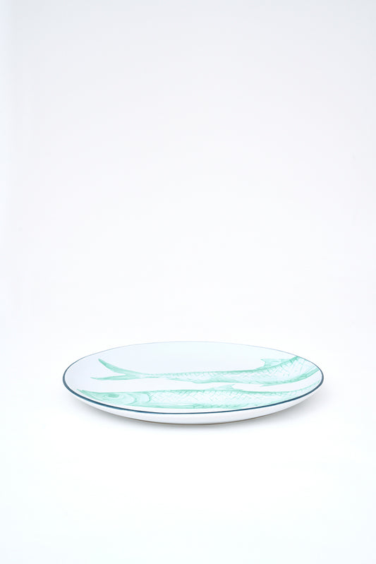 Plato grande de gres con peces