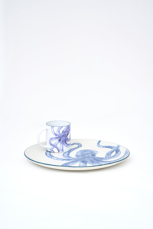 Plato grande de gres con pulpo