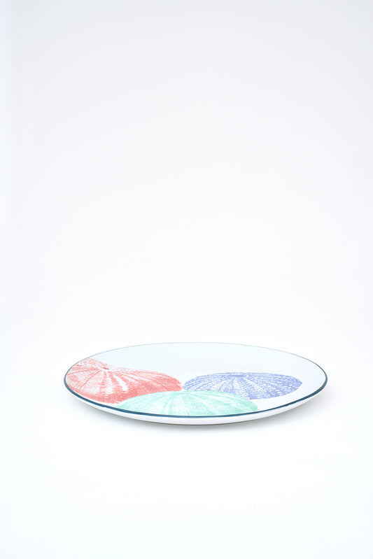 Plato grande de gres con erizo de mar