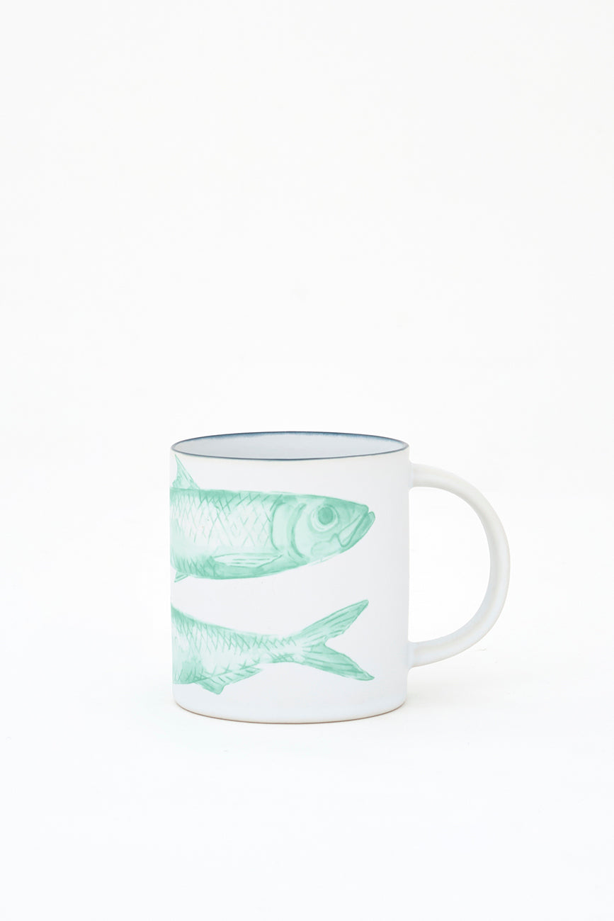 Taza de gres con peces