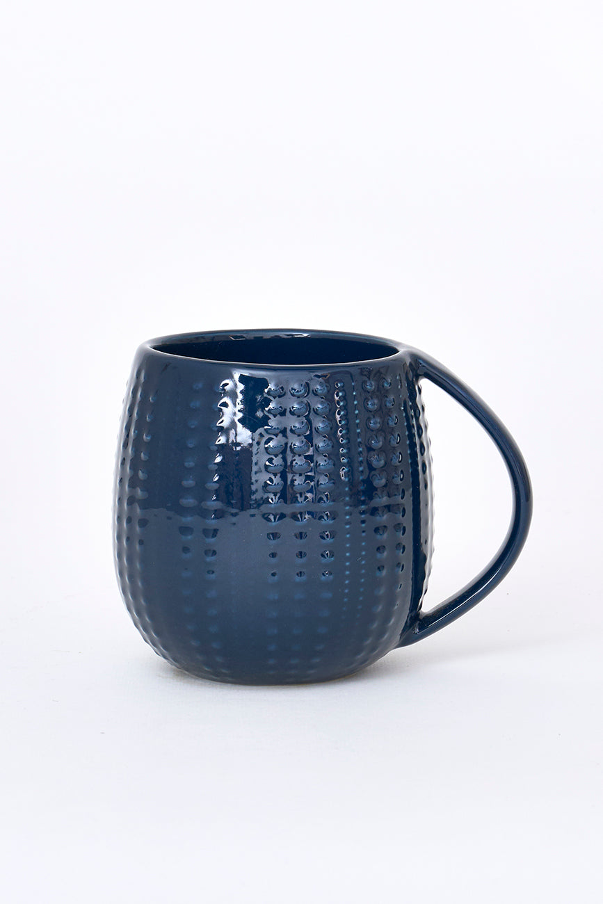 Taza de cerámica con textura de erizo de mar