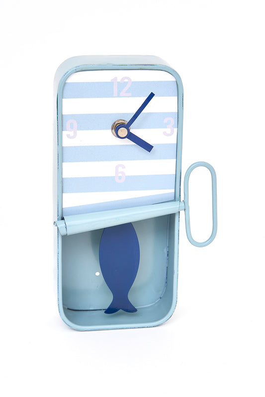 Reloj decorativo con forma de lata de conserva