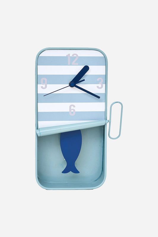 Reloj decorativo con forma de una lata de conserva