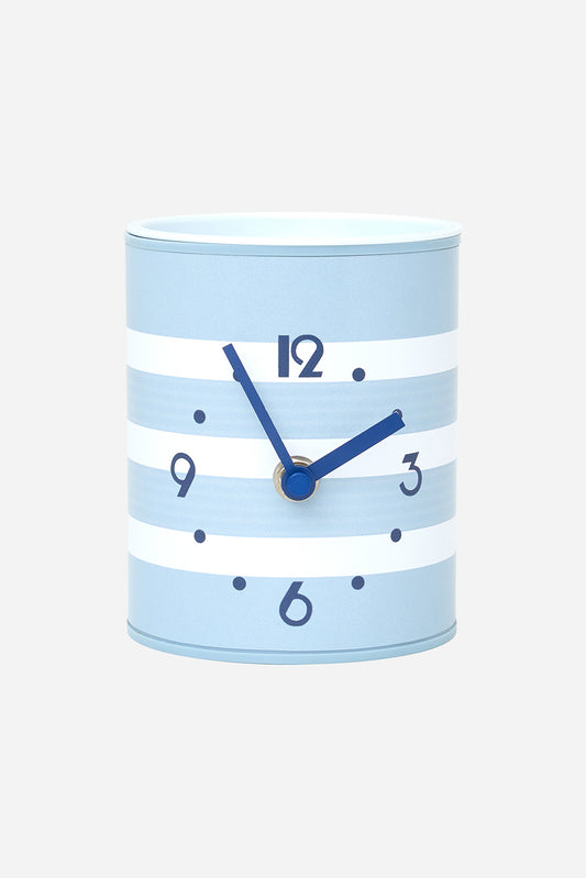 Pot à crayons horloge en plastique à rayures