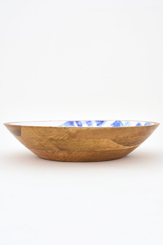 Bol mediano de madera banco de peces