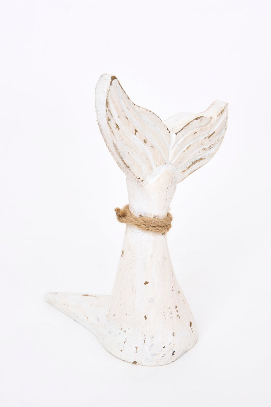 Tope de puerta de madera con forma de cola de ballena