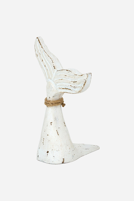 Tope de puerta de madera con forma de cola de ballena