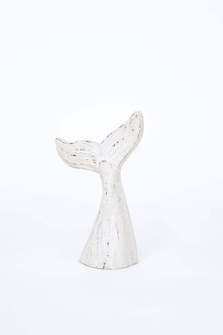 Cola de ballena decorativa de madera, pequeña