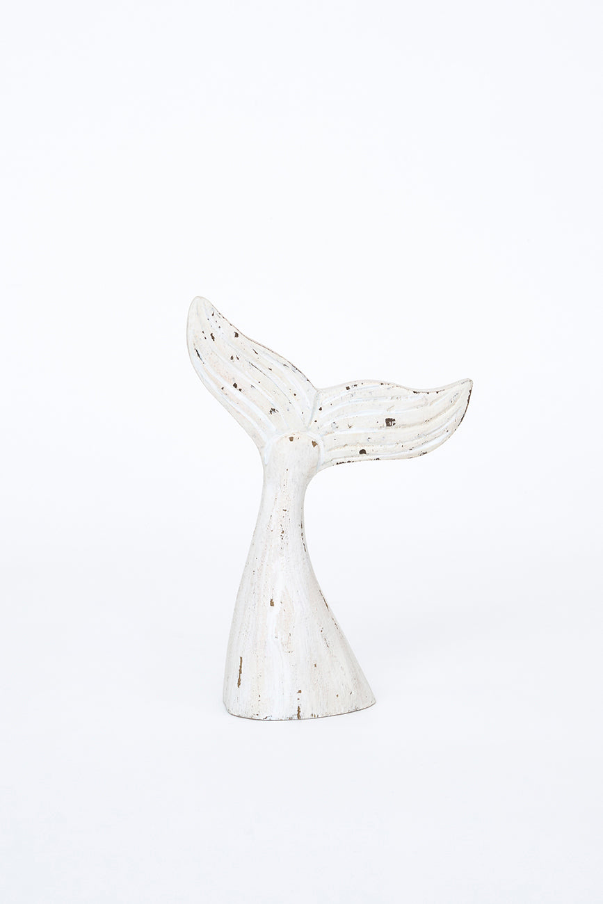 Cola de ballena decorativa de madera, pequeña