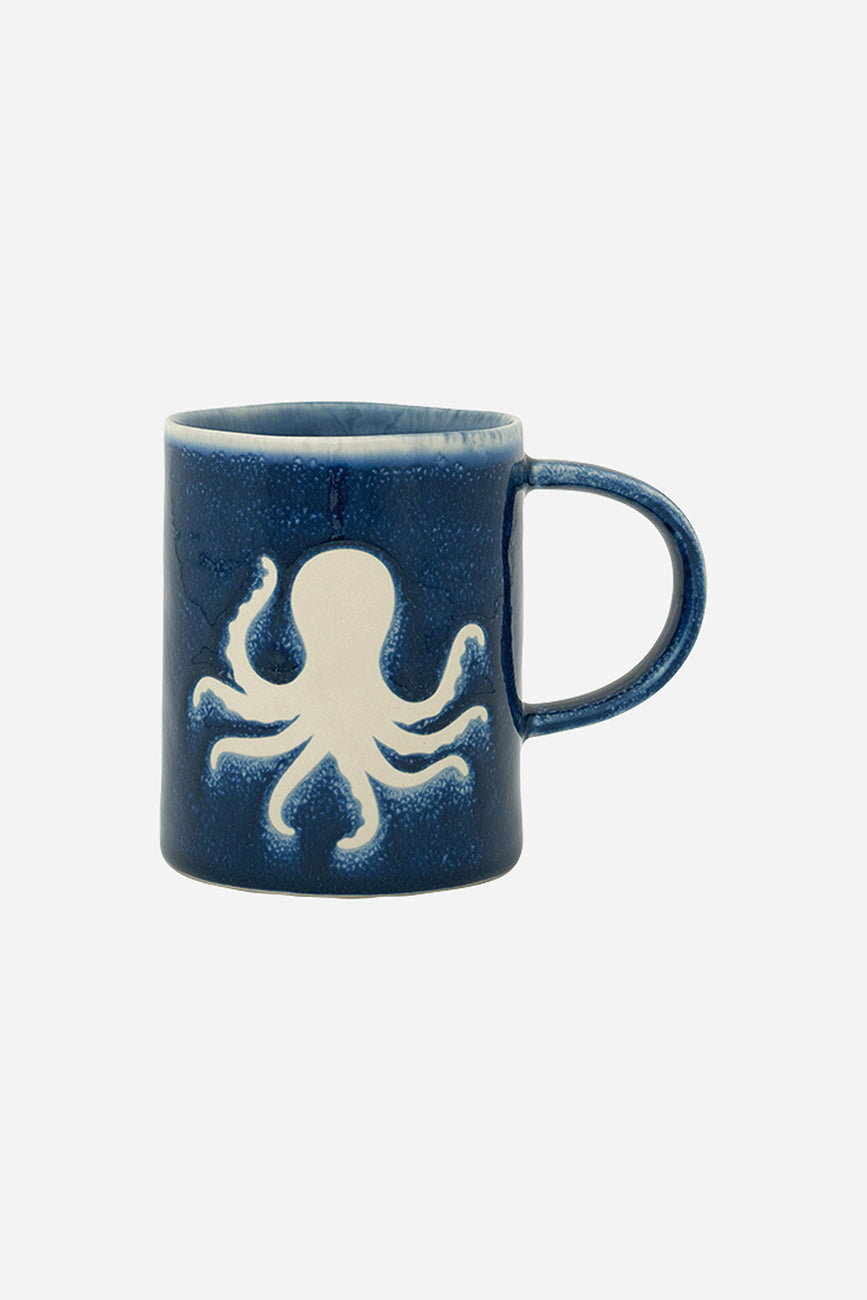 Taza de gres pulpo marino con pulpo