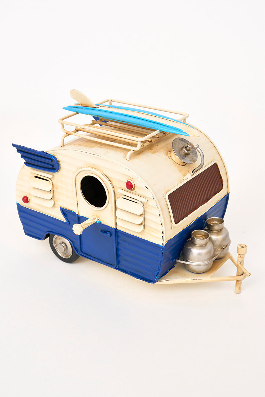 Caravana surfera decorativa de metal