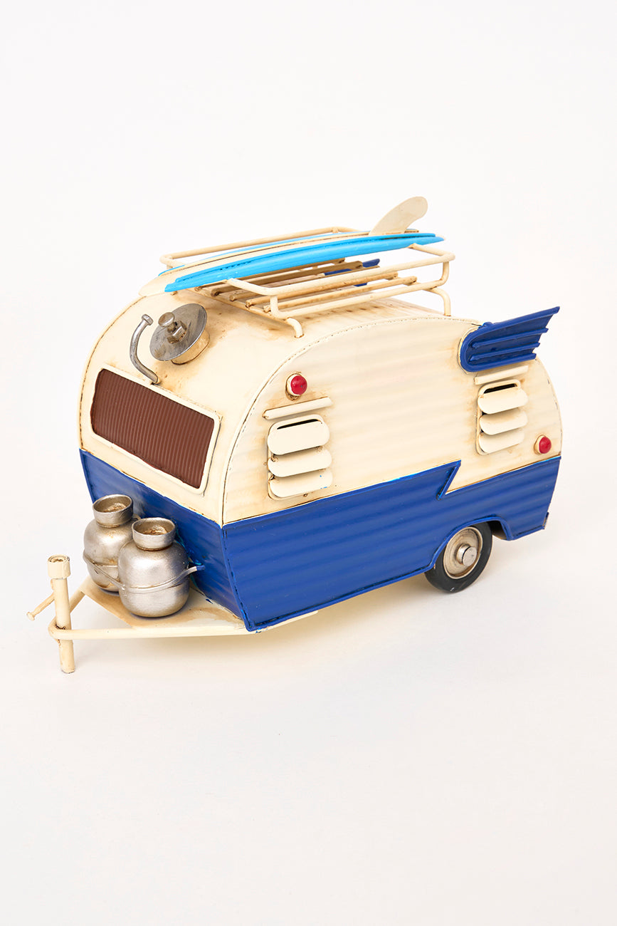 Caravana surfera decorativa de metal