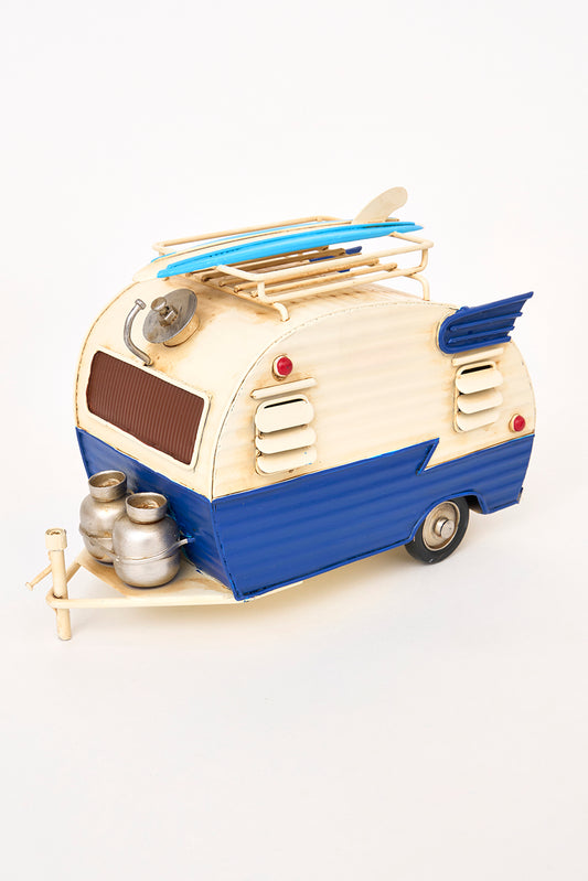 Caravana surfera decorativa de metal