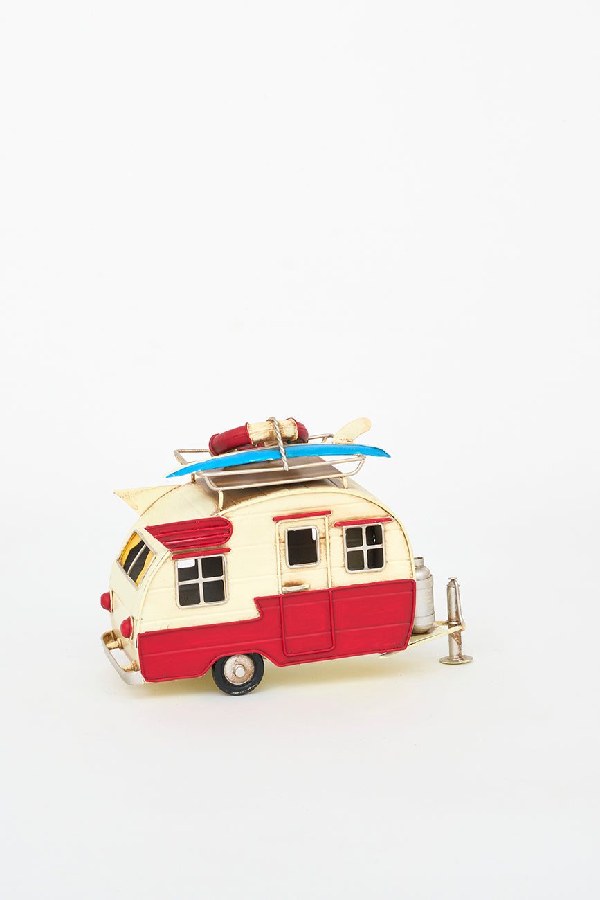 Caravana surfera decorativa de metal