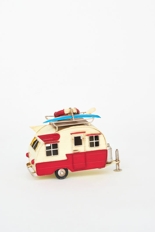 Caravana surfera decorativa de metal