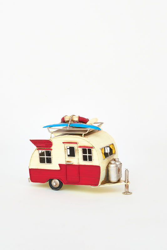 Caravana surfera decorativa de metal