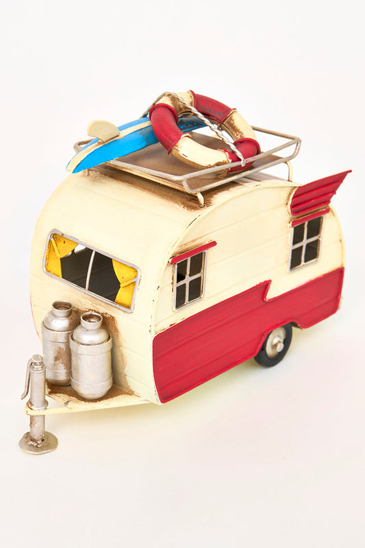 Caravana surfera decorativa de metal