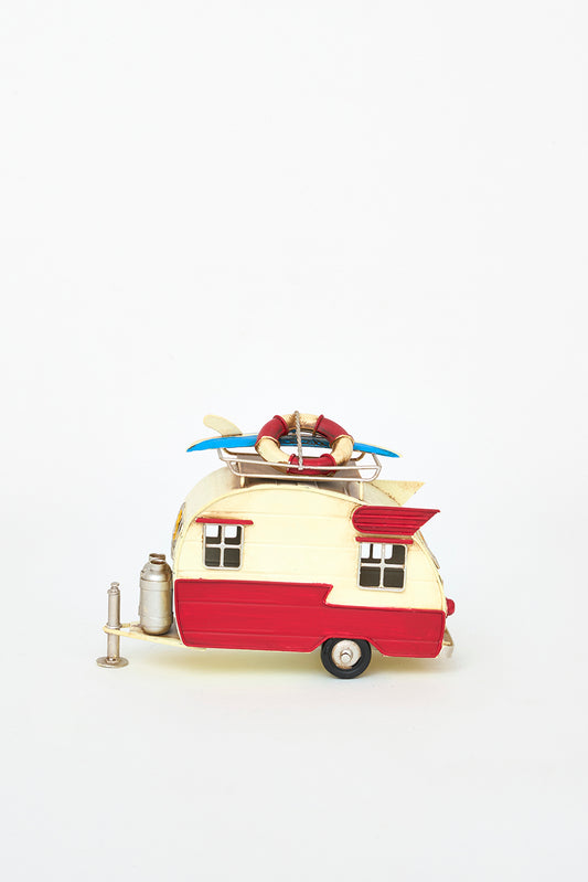 Caravana surfera decorativa de metal