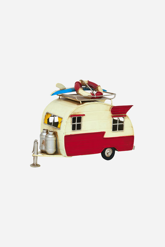 Caravana surfera decorativa de metal