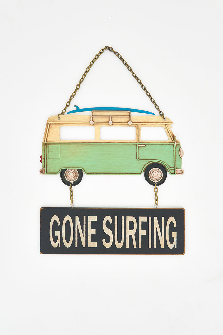 Colgante de metal “Gone Surfing”