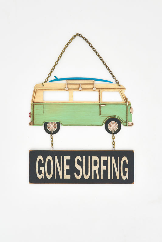 Colgante de metal “Gone Surfing”