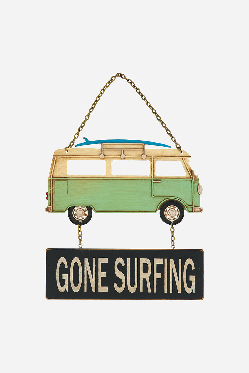 Colgante de metal “Gone Surfing”