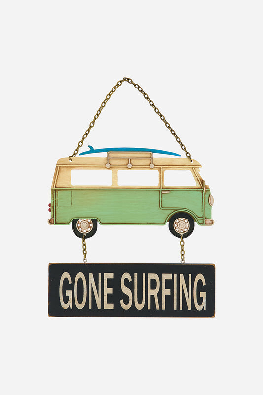 Colgante de metal “Gone Surfing”