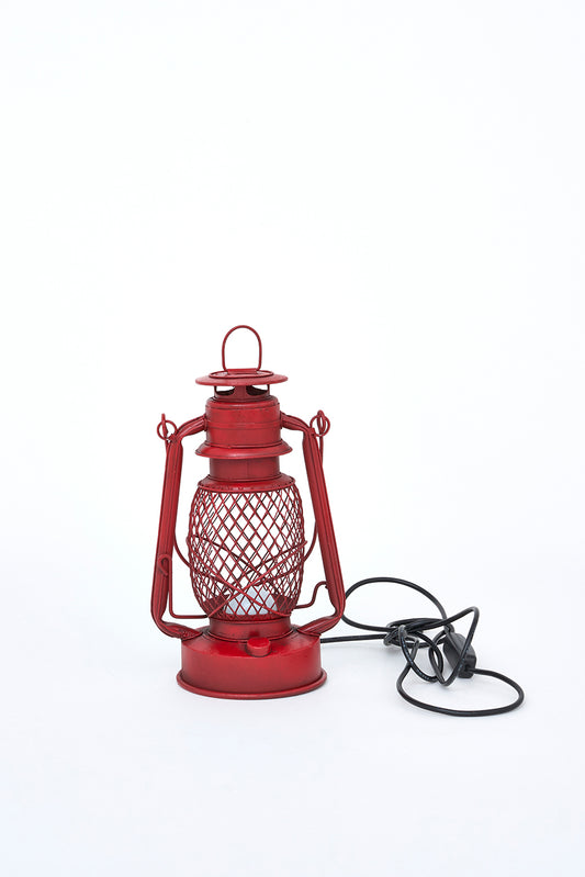 Lámpara de metal vintage, roja