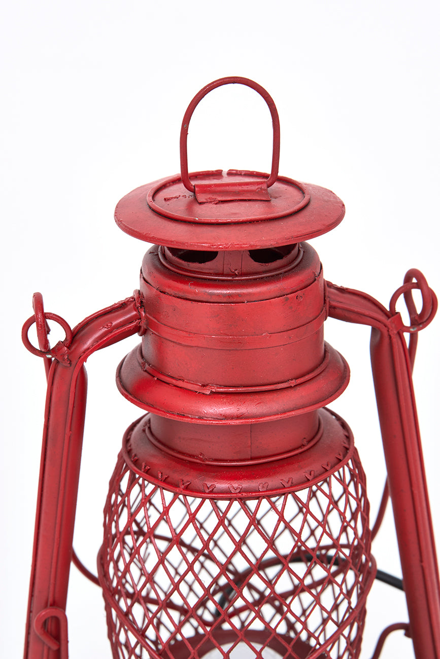 Lámpara de metal vintage, roja