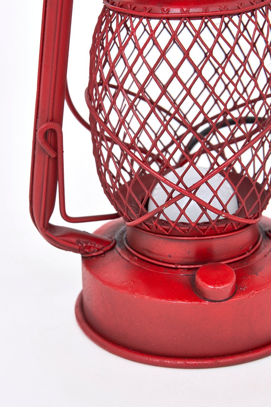 Lámpara de metal vintage, roja