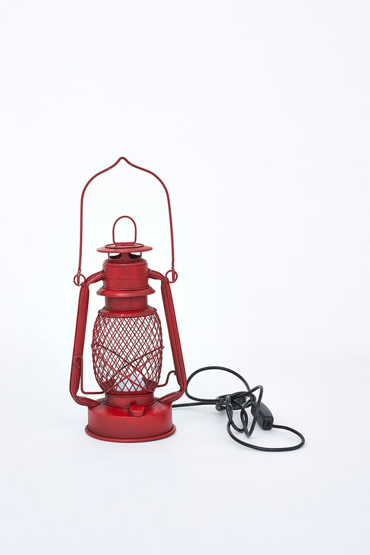 Lámpara de metal vintage, roja