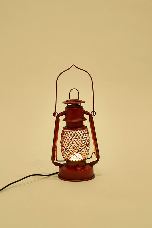 Lámpara de metal vintage, roja