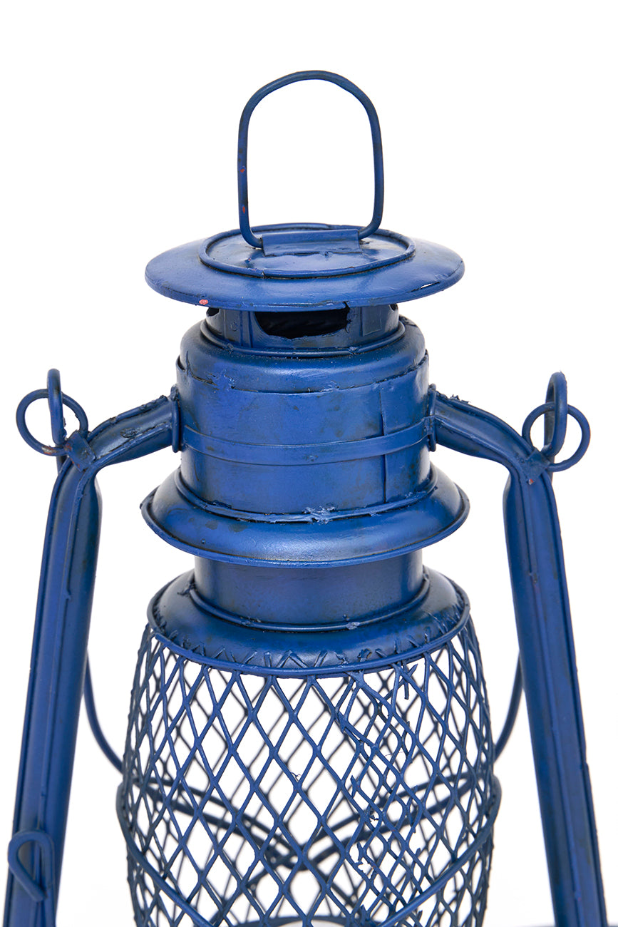 Lámpara de metal vintage, azul