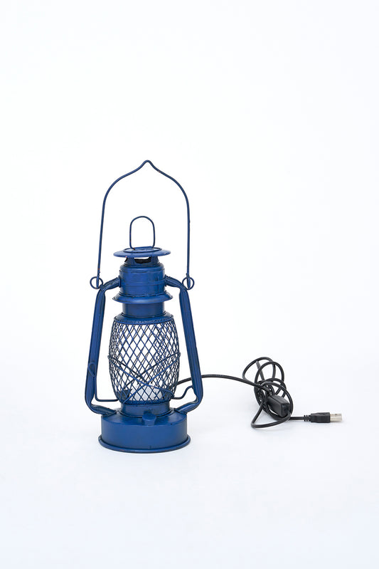 Lámpara de metal vintage, azul