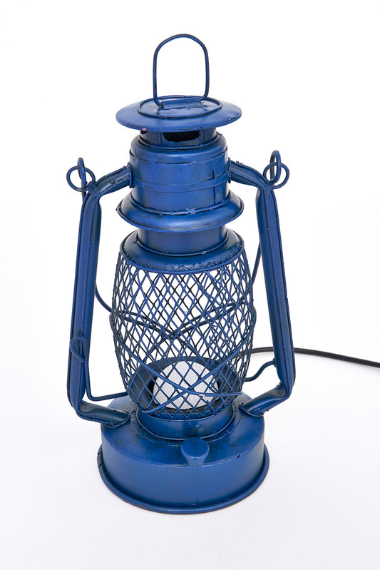 Lámpara de metal vintage, azul