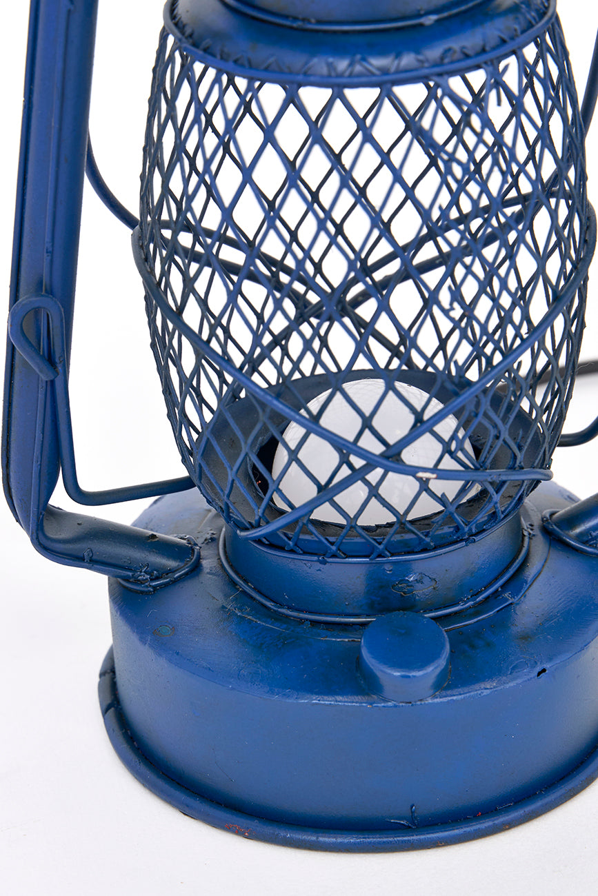 Lámpara de metal vintage, azul