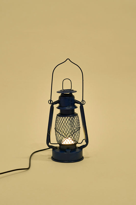 Lámpara de metal vintage, azul